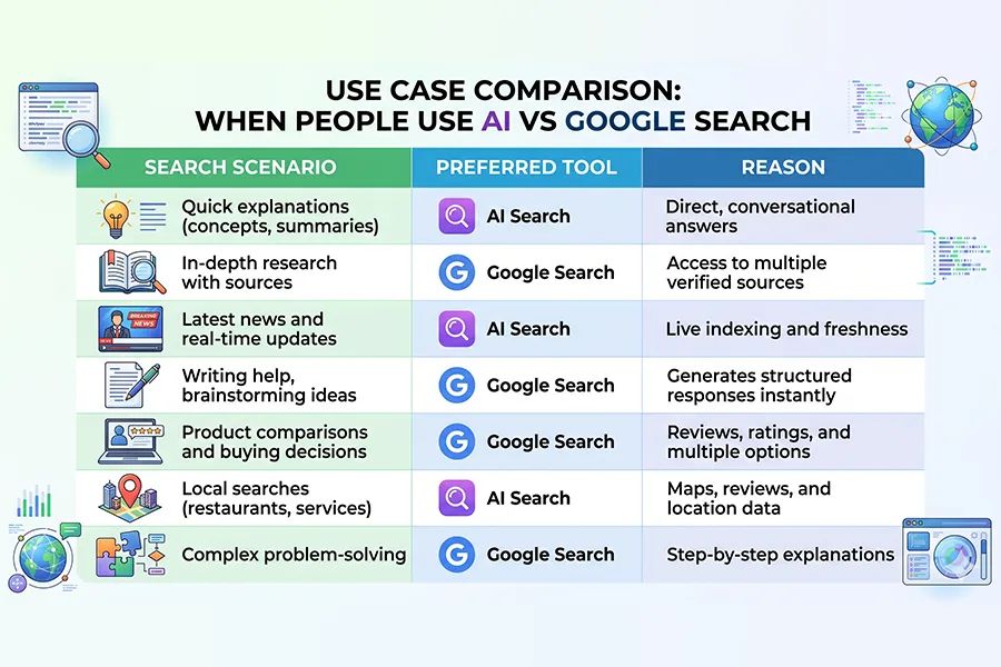 Comparison of Ai and Google Search | Straw Holdings