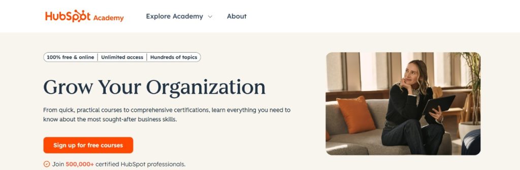 hubspot academy for learning digital marketing